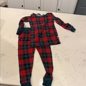 Little Sleepies Red and Green Plaid Pajama Set